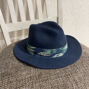 Navy Blue Fedora with Tropical Band
